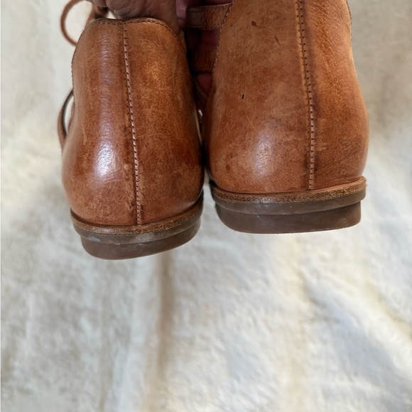 Paul Green Morea Lace Up Flat Sandals Cognac Tan Leather, Sz: 9 - Picture 5 of 7